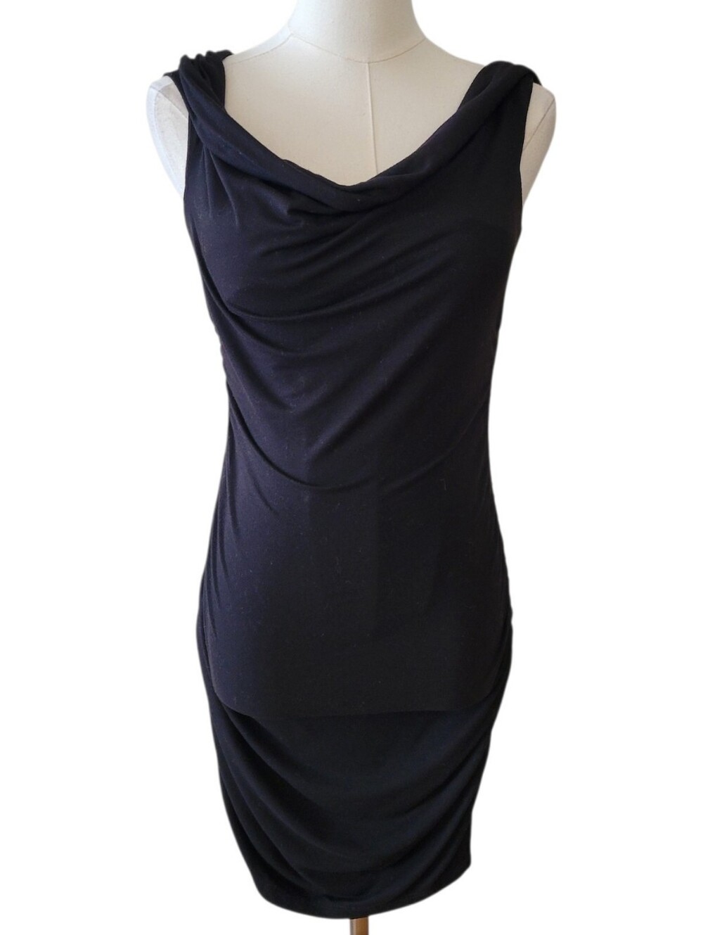 Reformation Black Draped and Ruched Sleeveless Mini Dress Size Small